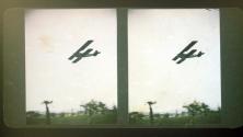 [Bi-plane in air]