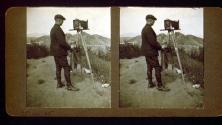 [Will Connell and his view camera at Vasques Rocks, California]