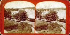 Cedar Lawn Cemetery, Dundee Lake and Weasel Bridge from Entrance