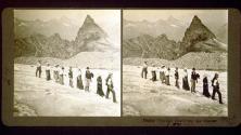 Happy Tourists Exploring the Glacier, Montana