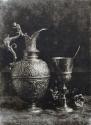 [Still life with metal pitcher and goblet]