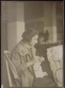 [Italian child detained at Ellis Island. Hand work supplied and directed by trained worker]