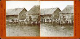 Labuan auf Borneo.  Pfahlbauten.