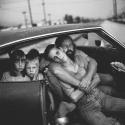 The Damm Family in their car, Los Angeles, California