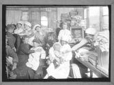 Red Cross Group in Sewing Room