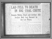 News Clipping Boy Falls to Death 1911