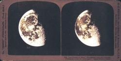 Last Quarter of Moon. (Stereograph from two Telescopic Photographs taken one month apart).