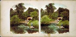 [Rural scene, bridge over river]