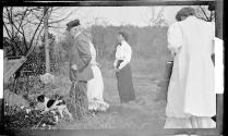 Guests in field, Oak Lodge Trip