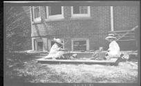 Dryden children in a sandbox, Dryden Home