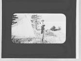 George Eastman beside tent, Labrador Trip