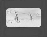 Two men on hill top, Wyoming Trip