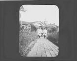 Dryden children running on path