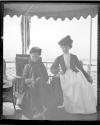 Maria Eastman and nurse on a ship's deck, Vancouver Trip