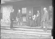 George Eastman and guests on porch, Oak Lodge Trip