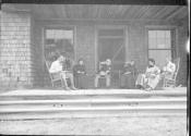George Eastman and guests on porch, Oak Lodge Trip