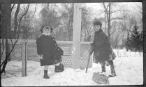 Dryden children in snow