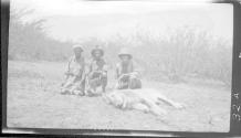 Dan Pomeroy's lion - Pat Ayre and two gun boys, African Safari
