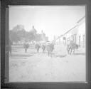 Burros on city street carrying burdens