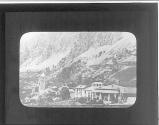 City of Andorra showing terraced fields on the mountain sides ...