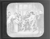 Last interview of Charles I with his family, 1649.