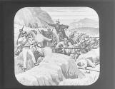 Boers under Gen. Kock resisting attack of British at Elandslaagle.