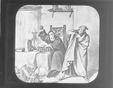 Luther throwing inkstand at devil, 1521.