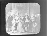 Louis XVI parting with his family, 1792.