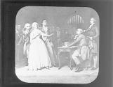 Marie Antoinette leaving prison, 1793.