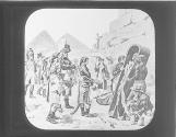 Napoleon in Egypt examining mummies, 1799.