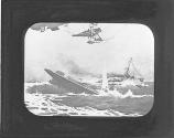 Destroyer sinks U-boat, located by a "blimp"