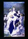 [Woman surrounded by children]