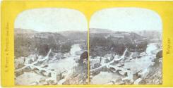 [Stereoview of a river and bridge in Belgium]