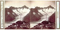 Berno-Valaisanes Alps. Ice flow of the Aletsch glacier.