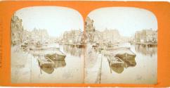 Amsterdam. The canal Zwaanenburgwat, view from the Zwaanenburgerbrug.