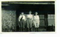 Martha Kimball, Eleanor Eastwood and Isabel Bonbright on Oak Lodge porch