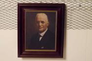 Colored portrait of George Eastman