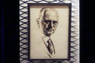 Framed pencil portrait of George Eastman