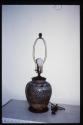 Decorated ceramic electric lamp