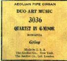 Quartet in G-Minor organ roll