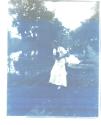 Woman with No. 3a Folding Pocket Kodak camera