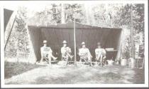 George Eastman & companions at campsite, Wyoming Trip