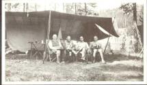 George Eastman & companions at campsite, Wyoming Trip