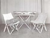 Camping table and chairs and fishing gear