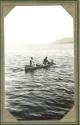 Men in canoe, Pacific Coast Trip