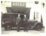 George Eastman and George A. Eastman next to the latter's hotel in Carlsbad, California, Pacific Coast Trip