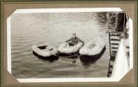 Rafts beside boat, Pacific Coast Trip