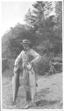 Albert Eastwood showing off fish, Grand Cascapedia Trip
