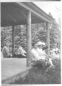 George Eastman and companions on porch, Grand Cascapedia Trip