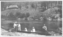 Companions in canoe, Grand Cascapedia Trip